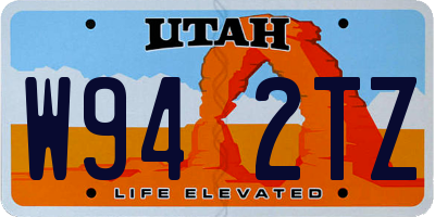 UT license plate W942TZ