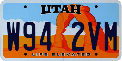 UT license plate W942VM