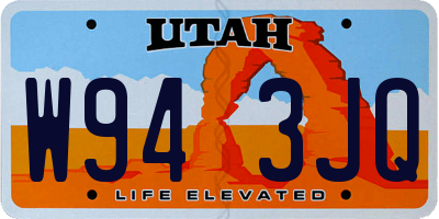 UT license plate W943JQ