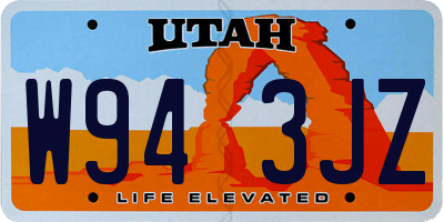 UT license plate W943JZ