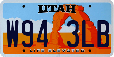 UT license plate W943LB
