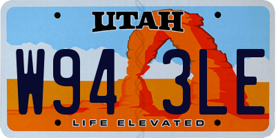 UT license plate W943LE