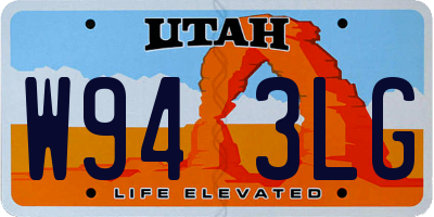 UT license plate W943LG