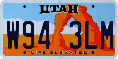 UT license plate W943LM