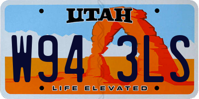 UT license plate W943LS