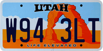 UT license plate W943LT