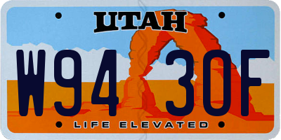 UT license plate W943OF