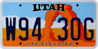 UT license plate W943OG