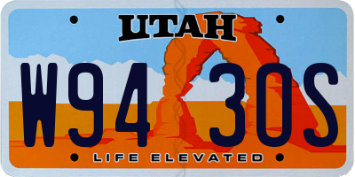 UT license plate W943OS
