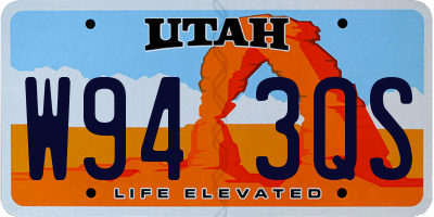 UT license plate W943QS