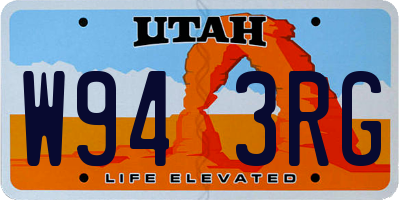 UT license plate W943RG