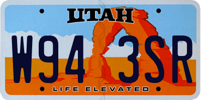 UT license plate W943SR