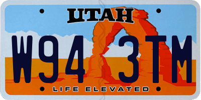 UT license plate W943TM