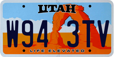UT license plate W943TV