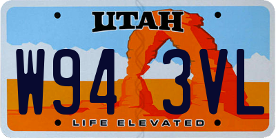 UT license plate W943VL