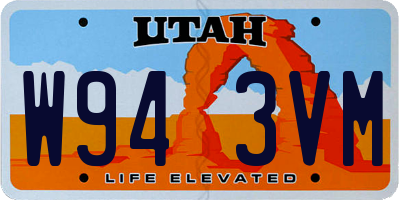 UT license plate W943VM