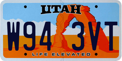 UT license plate W943VT
