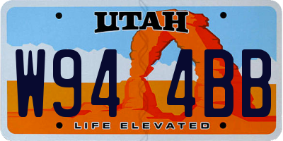 UT license plate W944BB