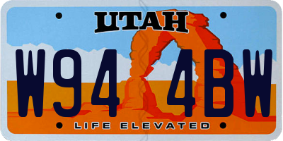 UT license plate W944BW