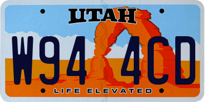 UT license plate W944CD
