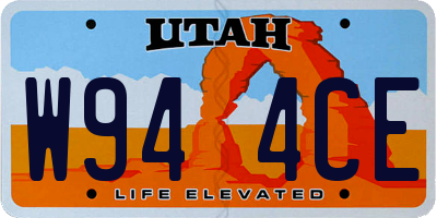 UT license plate W944CE
