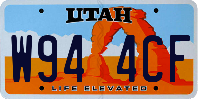 UT license plate W944CF