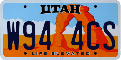 UT license plate W944CS