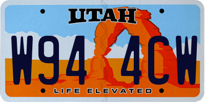 UT license plate W944CW