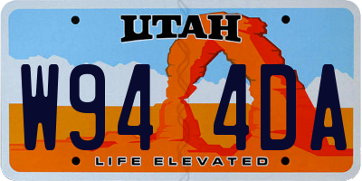 UT license plate W944DA