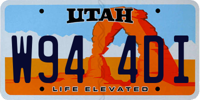 UT license plate W944DI