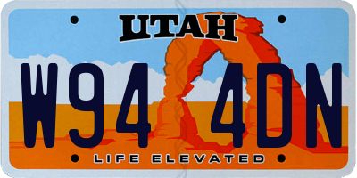 UT license plate W944DN