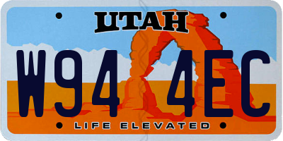 UT license plate W944EC