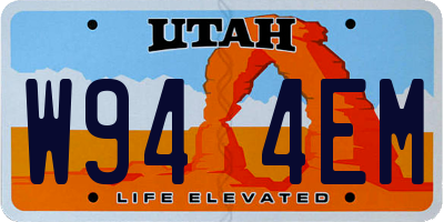 UT license plate W944EM