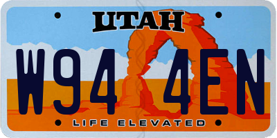 UT license plate W944EN