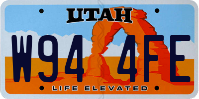 UT license plate W944FE