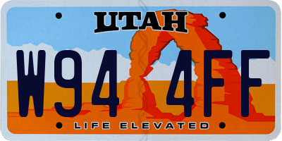 UT license plate W944FF