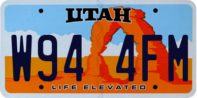 UT license plate W944FM