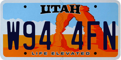 UT license plate W944FN