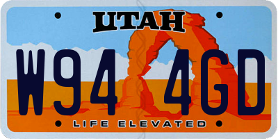 UT license plate W944GD