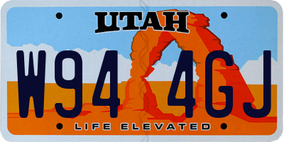 UT license plate W944GJ