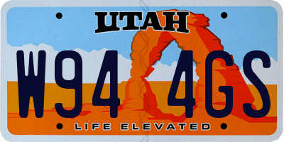 UT license plate W944GS
