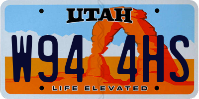 UT license plate W944HS