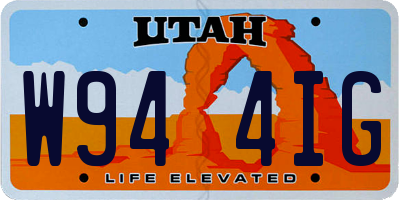 UT license plate W944IG