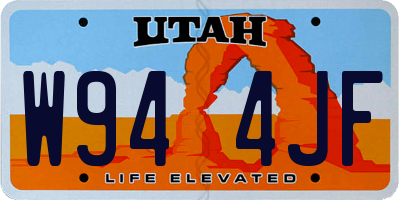 UT license plate W944JF