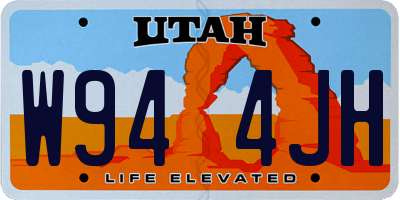 UT license plate W944JH