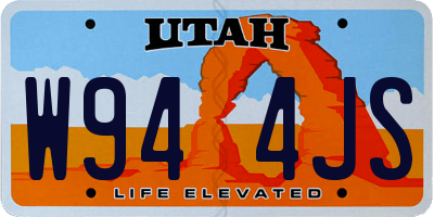 UT license plate W944JS