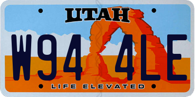UT license plate W944LE