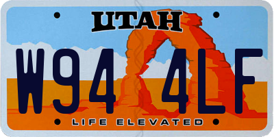 UT license plate W944LF