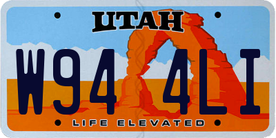 UT license plate W944LI