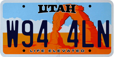 UT license plate W944LN